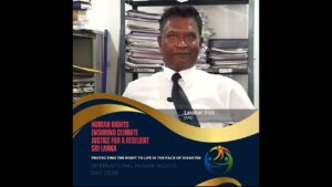 දේශගුණ යුක්තිය හා මානව හිමිකම් අතර සම්බන්ධය – Lakshan Dias