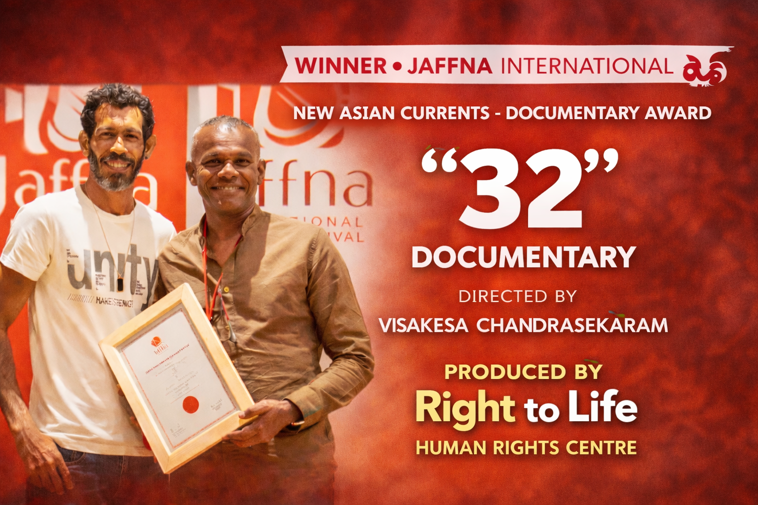 “32” Documentary Wins New Asian Currents Award at Jaffna International Cinema Festival
